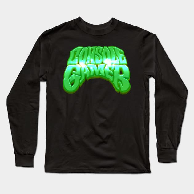 CONSOLE GAMER Green Graffiti Long Sleeve T-Shirt by CreativeOpus